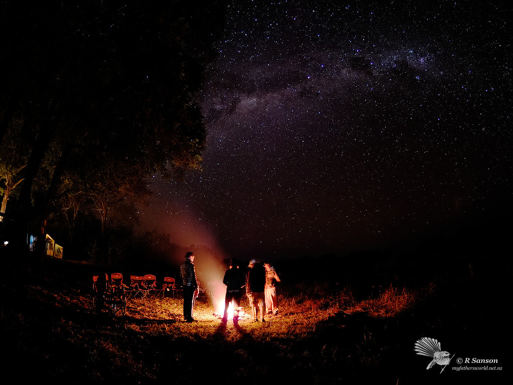 Milky Way over our campfire at Moremi